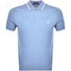 Fred Perry Twin Tipped Polo T Shirt Blue In Blue