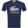 LACOSTE CREW NECK LOGO T SHIRT NAVY,121401