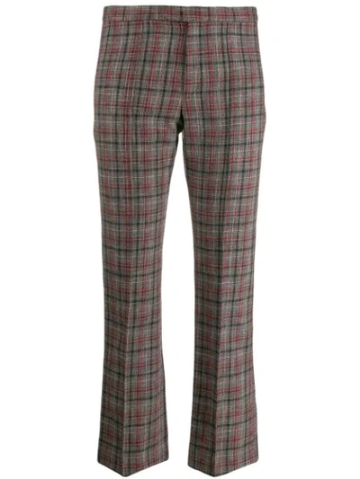 Isabel Marant Checked Cropped Trousers In Red