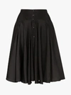 ALAÏA ALAÏA BUTTON-DOWN RUFFLED SILK SKIRT,9W9J663CT27213831948