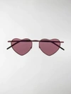 Saint Laurent Heart Shaped Sunglasses In Pink