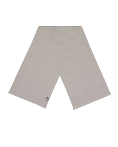 Gucci Wool Gg Jacquard Scarf In Pearl