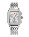 Michele Deco 18 Stainless Steel Diamond Detail Watch In Silver