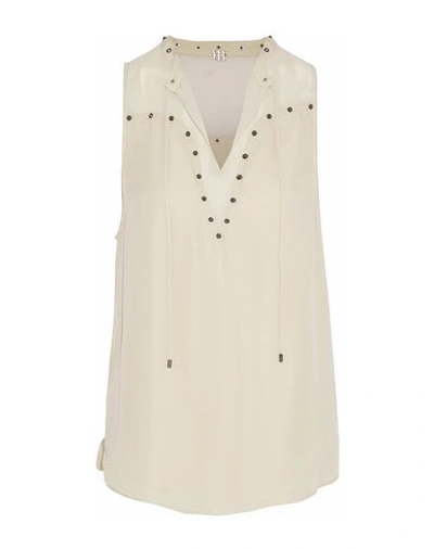 Haute Hippie Silk Top In Beige