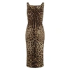 DOLCE & GABBANA Leopard-print stretch-silk midi dress