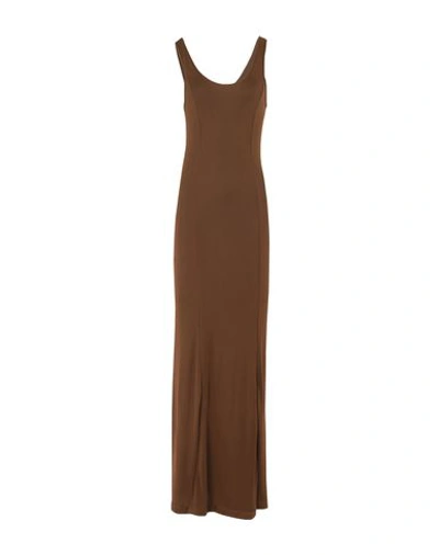 Atos Lombardini Long Dress In Cocoa