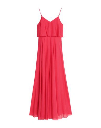 Halston Heritage Long Dresses In Coral