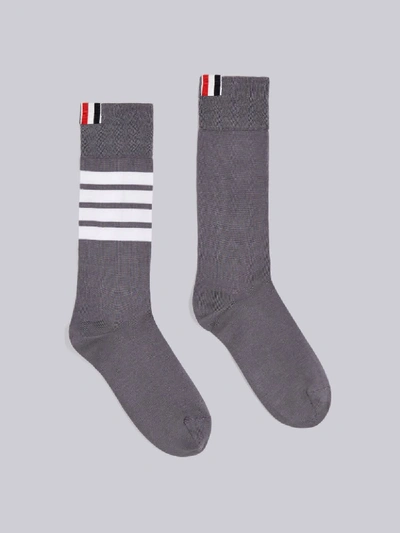 Thom Browne Lightweight Cotton Socks In Grey