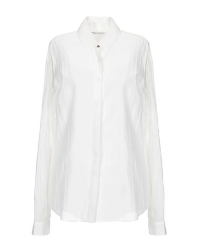 Anthony Vaccarello Solid Color Shirts & Blouses In Ivory