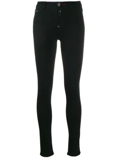 Philipp Plein High Waist Slim Fit Jeans In New Black