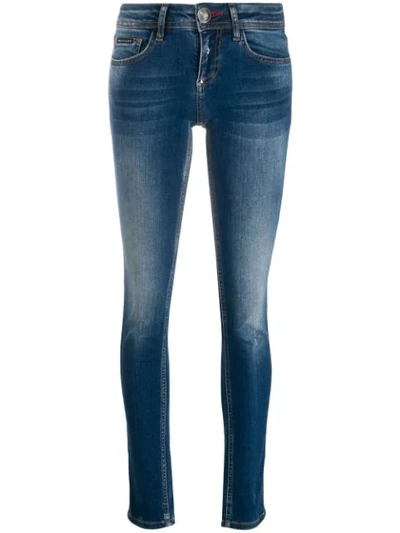 Philipp Plein Mid-rise Skinny Stretch Denim Jeans In Blue