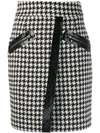 Philipp Plein Houndstooth Short Skirt In Black