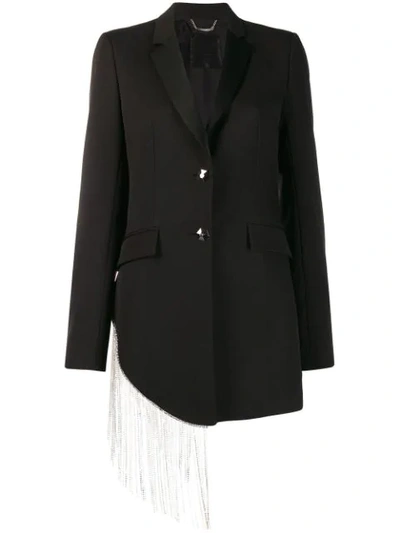 Philipp Plein Crystal Fringe Blazer In Black