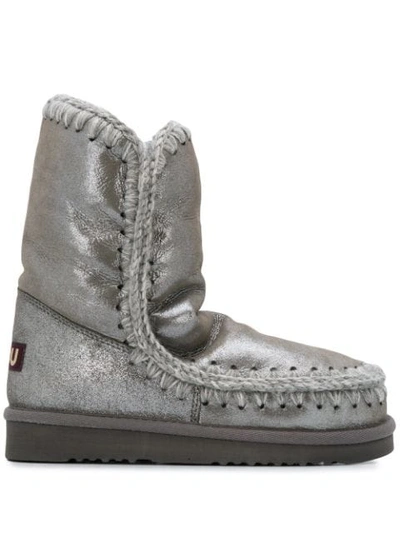 Mou Fw101000c Eskimo Boot 24cm Le Mglap Leather/fur/exotic Skins->leather - 银色 In Microglitter Lapponia