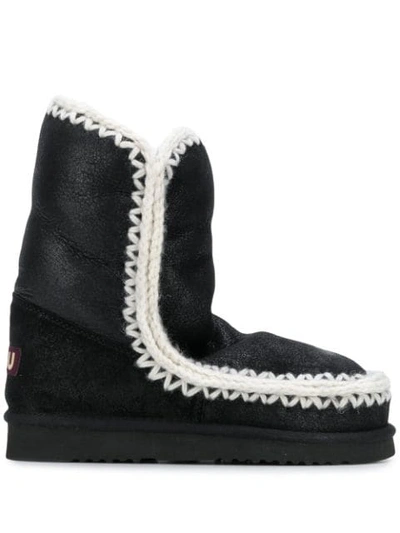 Mou 20mm 24 Shearling Eskimo Boots In Black