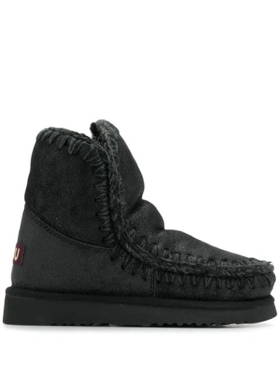 Mou Stitched Eskimo Boots In Black