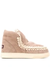Mou Durobe Eskimo Metallic Mutton Ankle Boots In Neutrals