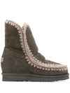 Mou Gray 24 Shearling Boots In Grey