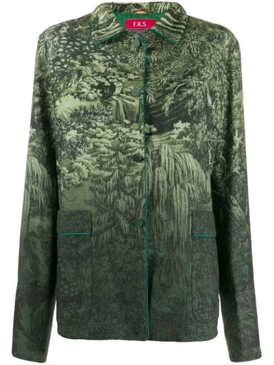 F.r.s For Restless Sleepers Gradient Nature Jacket In Green