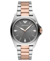 EMPORIO ARMANI MEN'S TWO-TONE STAINLESS STEEL BRACELET WATCH 40MM