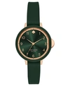 KATE SPADE WOMEN'S PARK ROW GREEN SILICONE STRAP WATCH 34MM