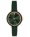 Kate Spade Women's Park Row Green Silicone Strap Watch 34mm In Green