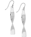 ESSENTIALS AND NOW THIS TWISTED BAR DROP EARRINGS IN SILVER-PLATE