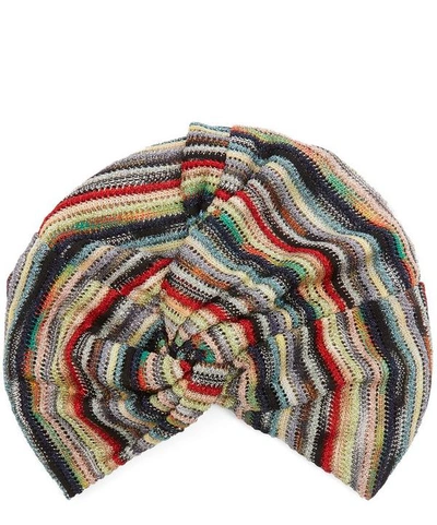 Missoni Striped Knotted Hat In White