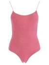 Oseree Shine Voila Rhinestone One-piece Swimsuit In Pink (fuchsia)