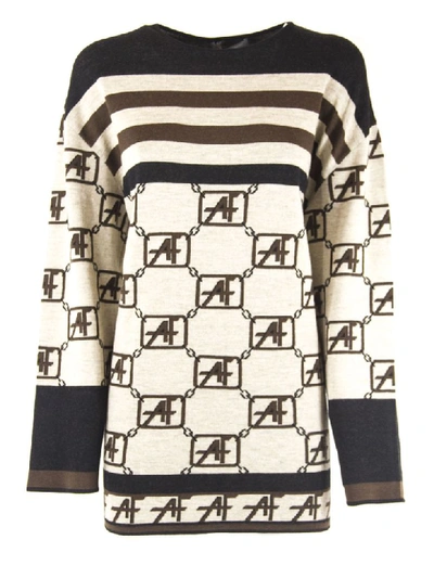 Alberta Ferretti Beige Virgin Wool Jumpers In Fantasia