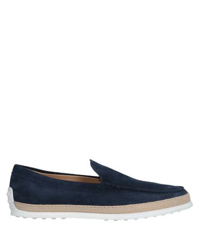 Tod's Man Loafers Midnight Blue Size 7 Leather