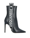 DSQUARED2 DSQUARED2 WOMAN ANKLE BOOTS BLACK SIZE 11 BULL SKIN,11753566SL 13