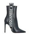 Dsquared2 Logo Stripe Ankle Boots In Black