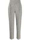 MSGM MICRO HOUNDSTOOTH HIGH-WAISTED TROUSERS
