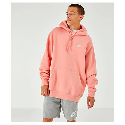 Nike Men's Sportswear Club Fleece Embroidered Hoodie, Pink - Size Xxlrg