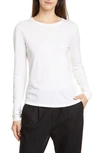 Vince Essential Long Sleeve Crewneck Tee In Optic White