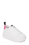 Ash Neon Heel Platform Sneakers In White/ Pink