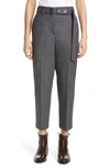 BRUNELLO CUCINELLI BELTED HOUNDSTOOTH WOOL ANKLE PANTS,MA125P7028-192