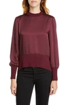 TED BAKER WYONIA KNIT TRIM BLOUSE,WMB-WYONIA-WC9W