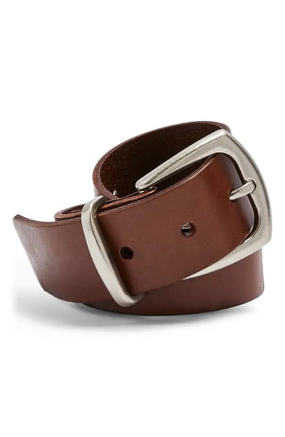 Topshop Everyday Leather Belt In Brown