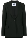 Msgm Single-breasted Peaked Lapels Blazer In Black