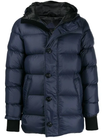 Canada Goose Padded Hooded Coat In Blue