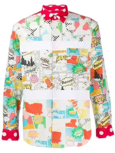 Comme Des Garçons Shirt Comics Print Shirt In White