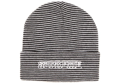 Pre-owned Supreme  Small Stripe Beanie White