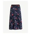 TED BAKER HEDGEROW FLORAL-PRINT PLEATED WOVEN SKIRT