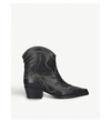 GANNI LOW TEXAS LEATHER HEELED ANKLE BOOTS