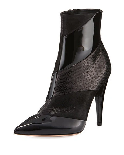 Gianvito Rossi Multi-textile Metallic Booties