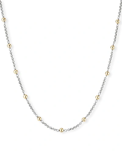 David Yurman Sterling Silver & 18k Yellow Gold Cable Collectibles Bead & Chain Necklace, 36 In Yellow/silver