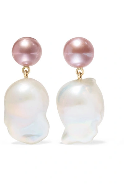 Sophie Bille Brahe Exclusive Venus Rose 14-karat Gold Pearl Earrings