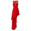 NISSA 3D Floral Lace Asymmetrical Dress